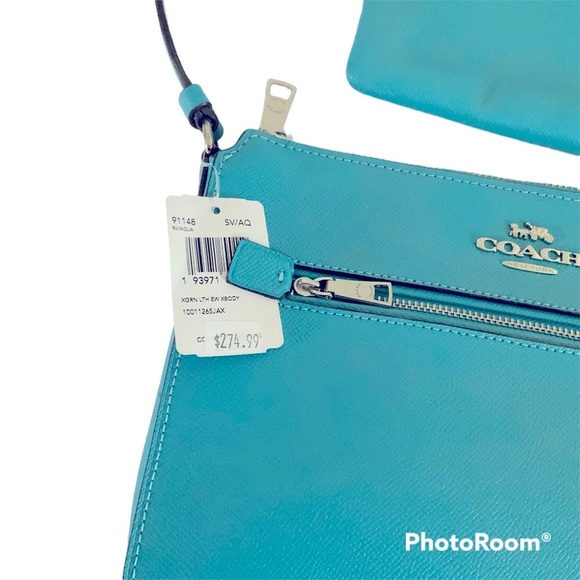 Coach aqua crossbody and wristlet NWT - Picture 2 of 3